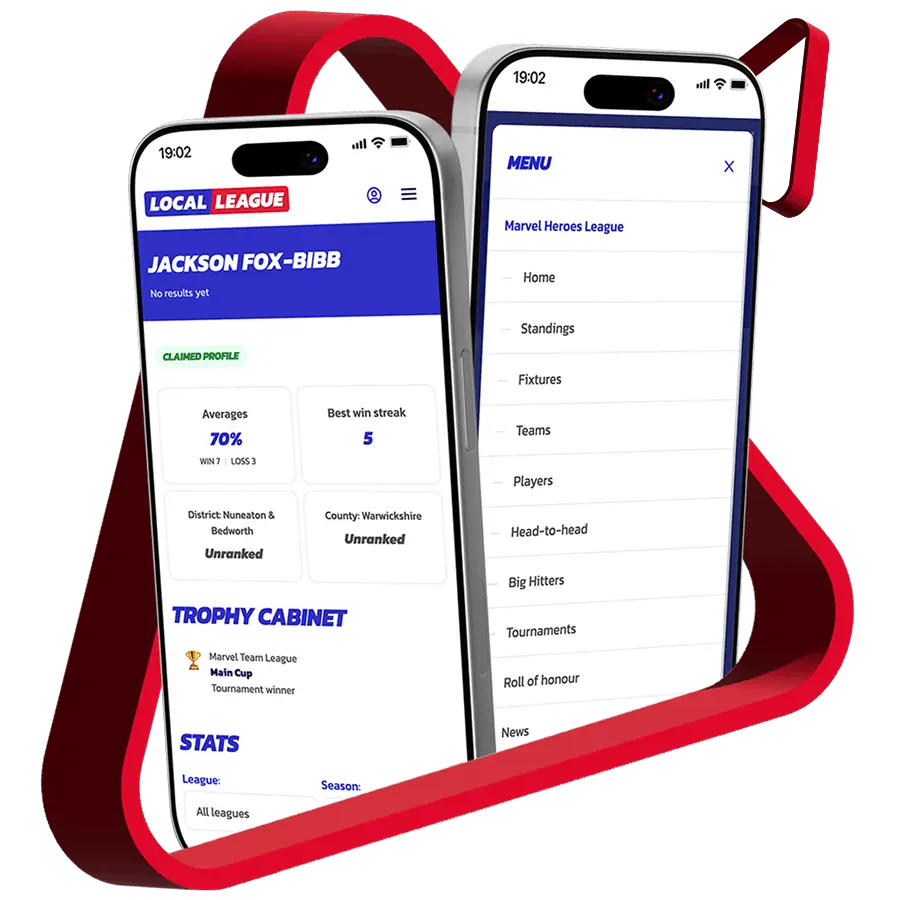 Player features — Local League app screens